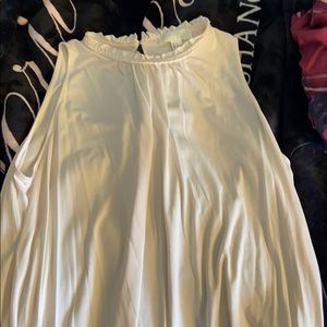 Cream tank with braided neck